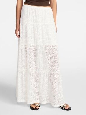 Lace Tiered White Maxi Skirt - Elegant Summer Staple